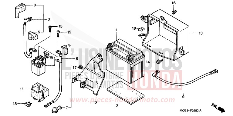 BATTERY for Transalp 650 MUTE BLACK METALLIC (NH359) from 2001